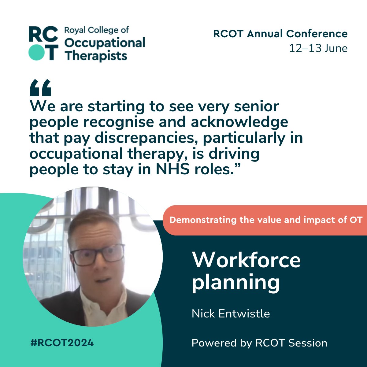 Royal College of Occupational Therapists (@thercot) on Twitter photo A great conversation with <a href="/NickEntwistle/">Nick Entwistle</a> and <a href="/RCOT__Karin/">Director- Practice & Innovation Karin</a> about future workforce planning and how we can work with <a href="/UNISONOurNHS/">UNISON Health</a> to achieve our goals for the OT Workforce! #RCOT2024 A great conversation with <a href="/NickEntwistle/">Nick Entwistle</a> and <a href="/RCOT__Karin/">Director- Practice & Innovation Karin</a> about future workforce planning and how we can work with <a href="/UNISONOurNHS/">UNISON Health</a> to achieve our goals for the OT Workforce! #RCOT2024