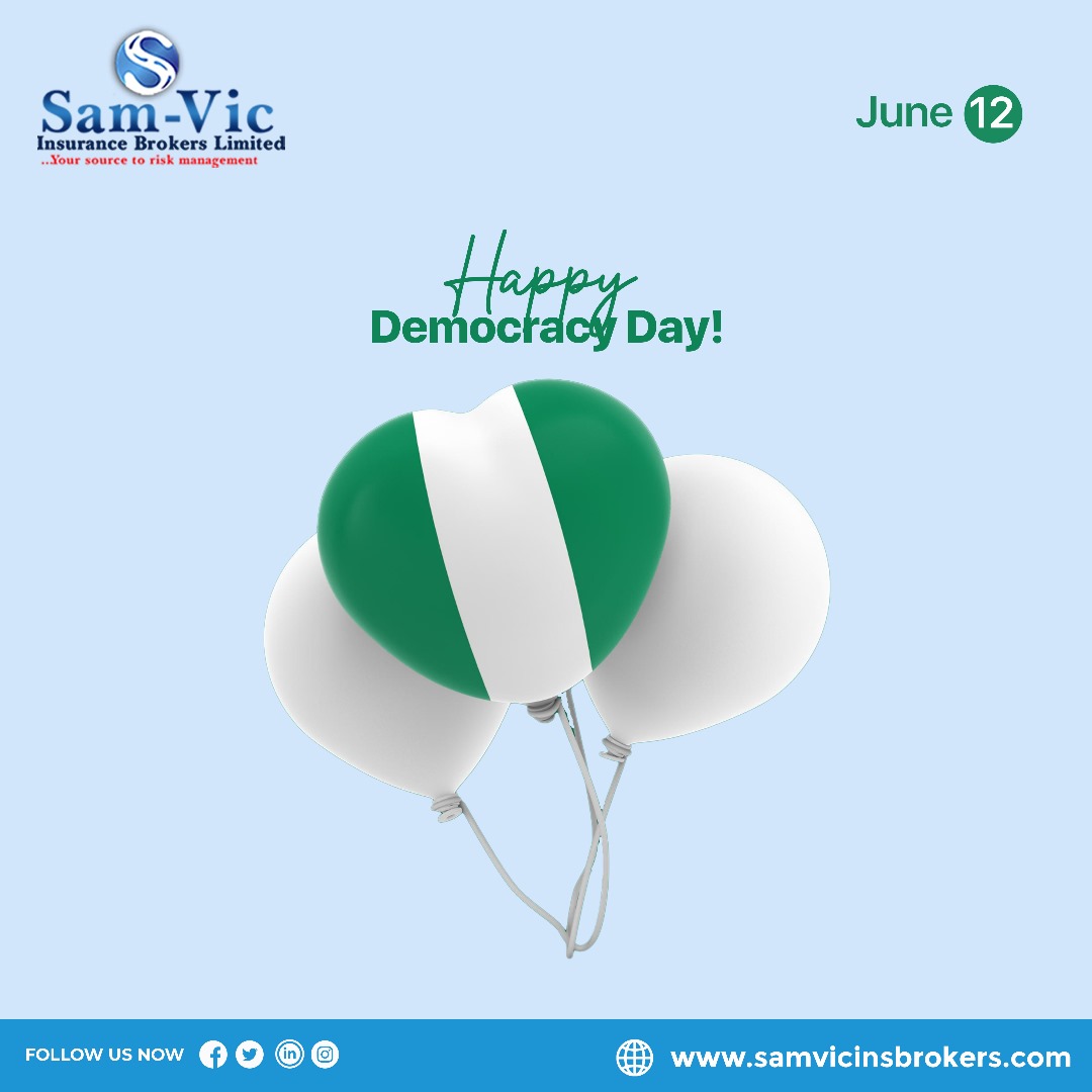 SamVicRisk's tweet image. Happy Democracy Day Nigeria! 🇳🇬 🤼 #Nigeria #Insurancesolution #Naira #June12DemocracyDay #theDSS #Tibubu