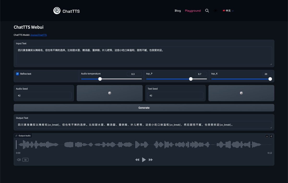 abskoop's tweet image. ChatTTS Webui：免费文本转语音工具 

能够自然且富有表现力地合成语音

精确控制笑声、停顿和插话等细粒度的韵律特征

自然 表达丰富

👉ahhhhfs.com/59055/
