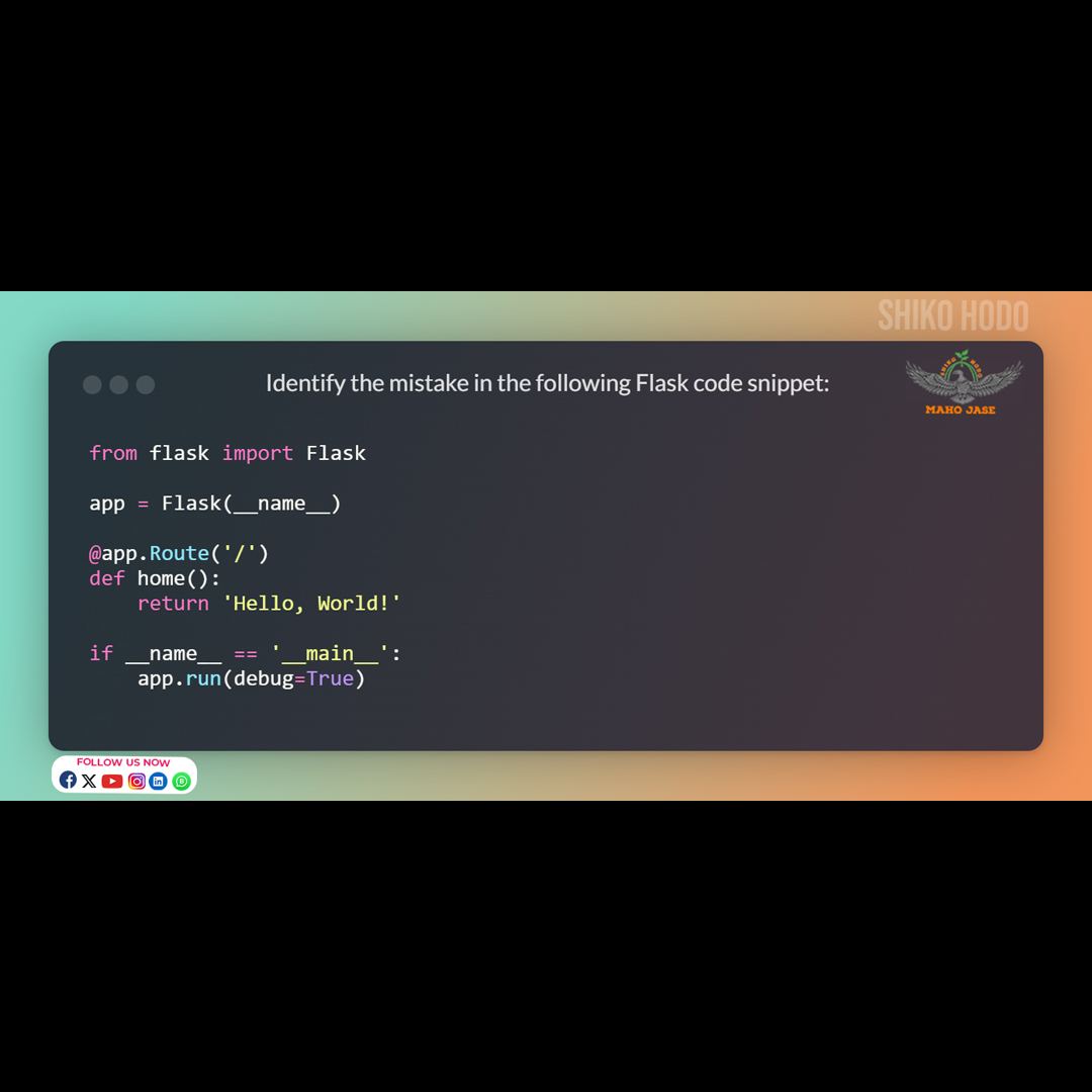 mahojase's tweet image. Learn how to catch and handle errors in Flask! 🛡️
.
.
.
#FlaskJourney #PythonFlask #WebDevStart #CodeBegin #ProgrammingJourney #FlaskAdventure #PythonWeb #CodeNewbie #LearnFlask #WebDev101