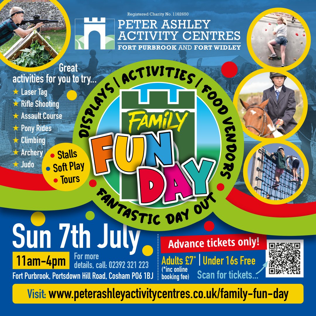 With tickets selling fast and only a limited amount available . .  have you got yours yet?

Click here
⬇️
bit.ly/44OOiOZ

#familyfunday #fortpurbrook #familydayout #portsmouth