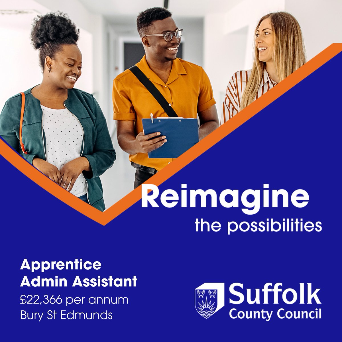 Apprentice Administration Assistant
<a href="/SuffolkCC/">Suffolk CC</a> - Bury St Edmunds IP33 3YU 
£22,366 pa
Full time, 37 hpw, Fixed Term Apprenticeship (up to 18 months)
For more info and to apply, visit: suffolkjobsdirect.org/#en/sites/CX_1…

#suffolkjobs @JCPInSuffolk #BuryStEdmunds