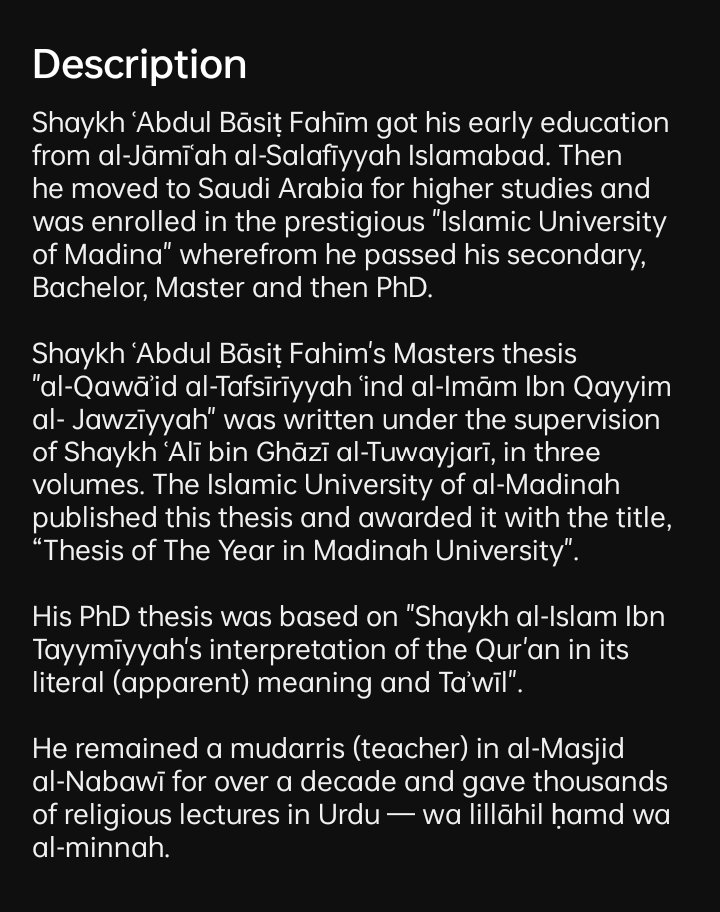 dawah_salafiyya's tweet image. ***IMPORTANT***
*RETWEET AND SHARE*
This is such a beneficial channel for Urdu and Eng. speakers.
This brother/sister (may Allah reward them immensely) uploads videos of Shaykh Abdul Basit Fahim (former teacher at Masjid an Nabwi) with English subtitles.

youtube.com/@dr.abdulbasit…