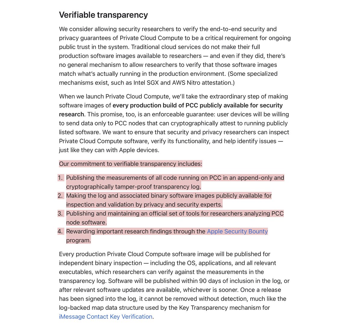 luciascarlet's tweet image. "ok but how do we know Private Cloud Compute is actually private. do we just take Apple's word for it" Wrong

1. they will regularly release images of the entire custom OS powering these servers for public inspection, along with a virtualisation environment, so security…
