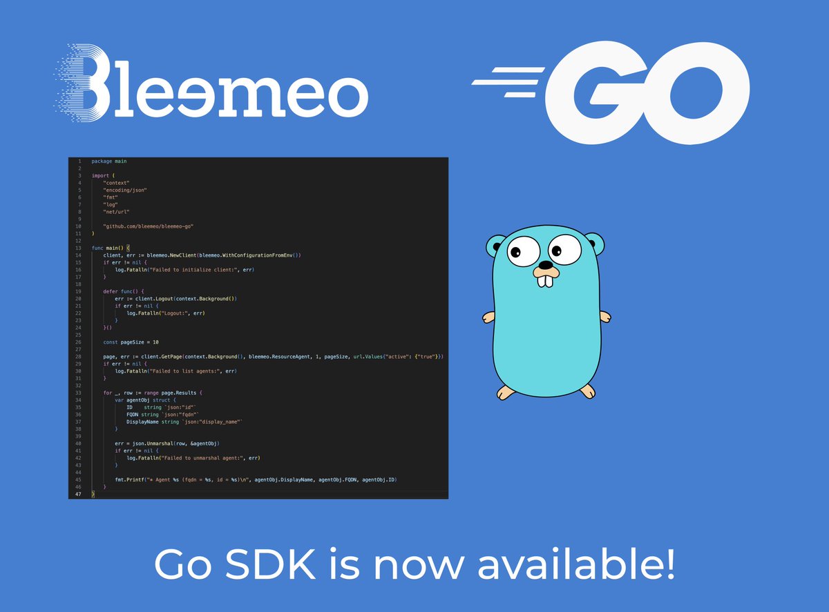 Bleemeo Cloud Monitoring now has a Go SDK! 🎉 Developers can easily integrate and customize monitoring solutions using Go. Enhance your infrastructure monitoring and streamline data collection. Get started today! 👉 github.com/bleemeo/bleeme… #Bleemeo #GoSDK #CloudMonitoring #DevOps