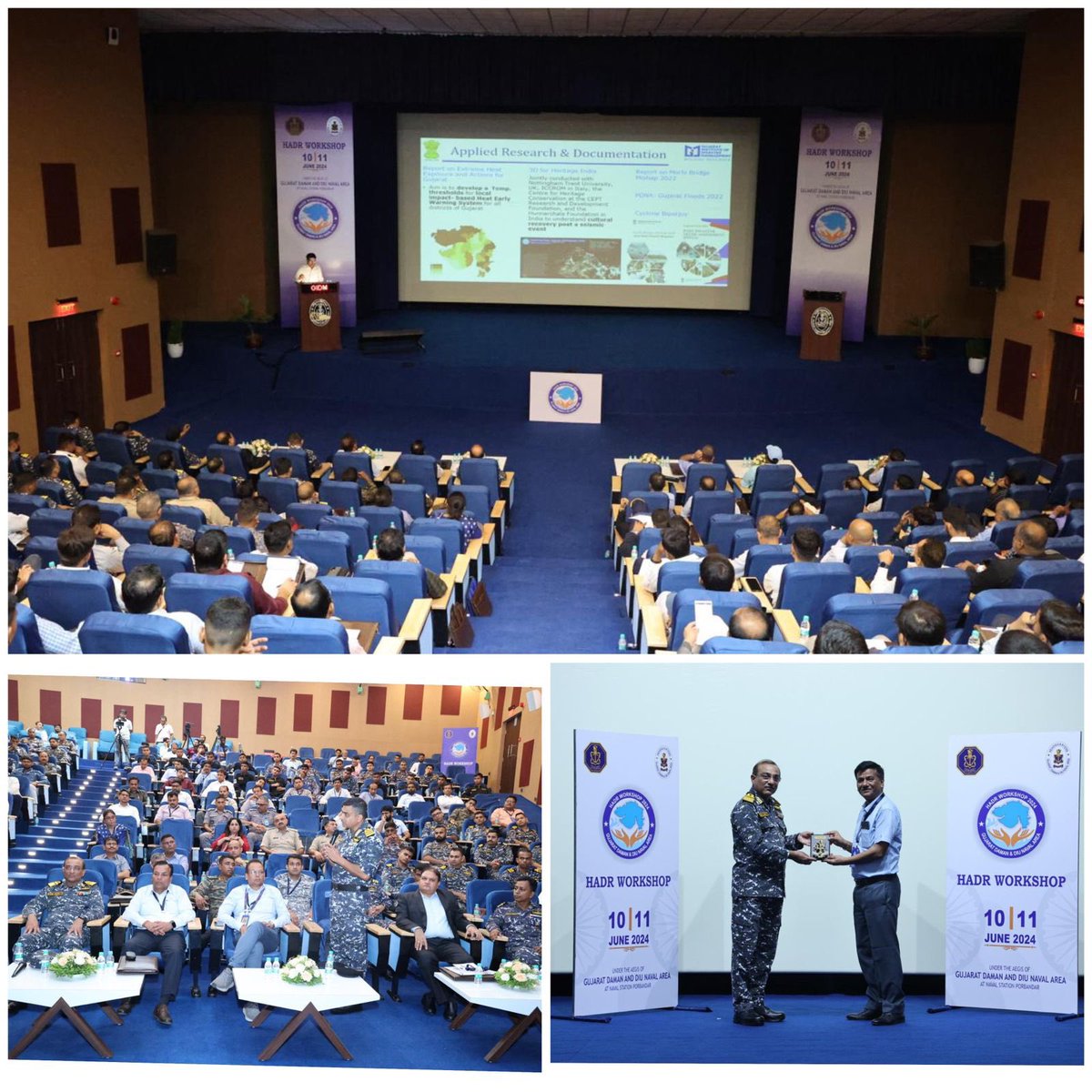 IN_GDD's tweet photo. Maiden Gujarat State level #HADR Workshop was conducted from 10-11 Jun by #INSSardarPatel under #IN_GD&D at Porbandar Naval Area. On Day 1, the workshop covered multifarious aspects of HADR towards achieving synergy & seamless #interoperability.(1/2)
#PreferredSecurityPartner https://t.co/hsOhk5TolK