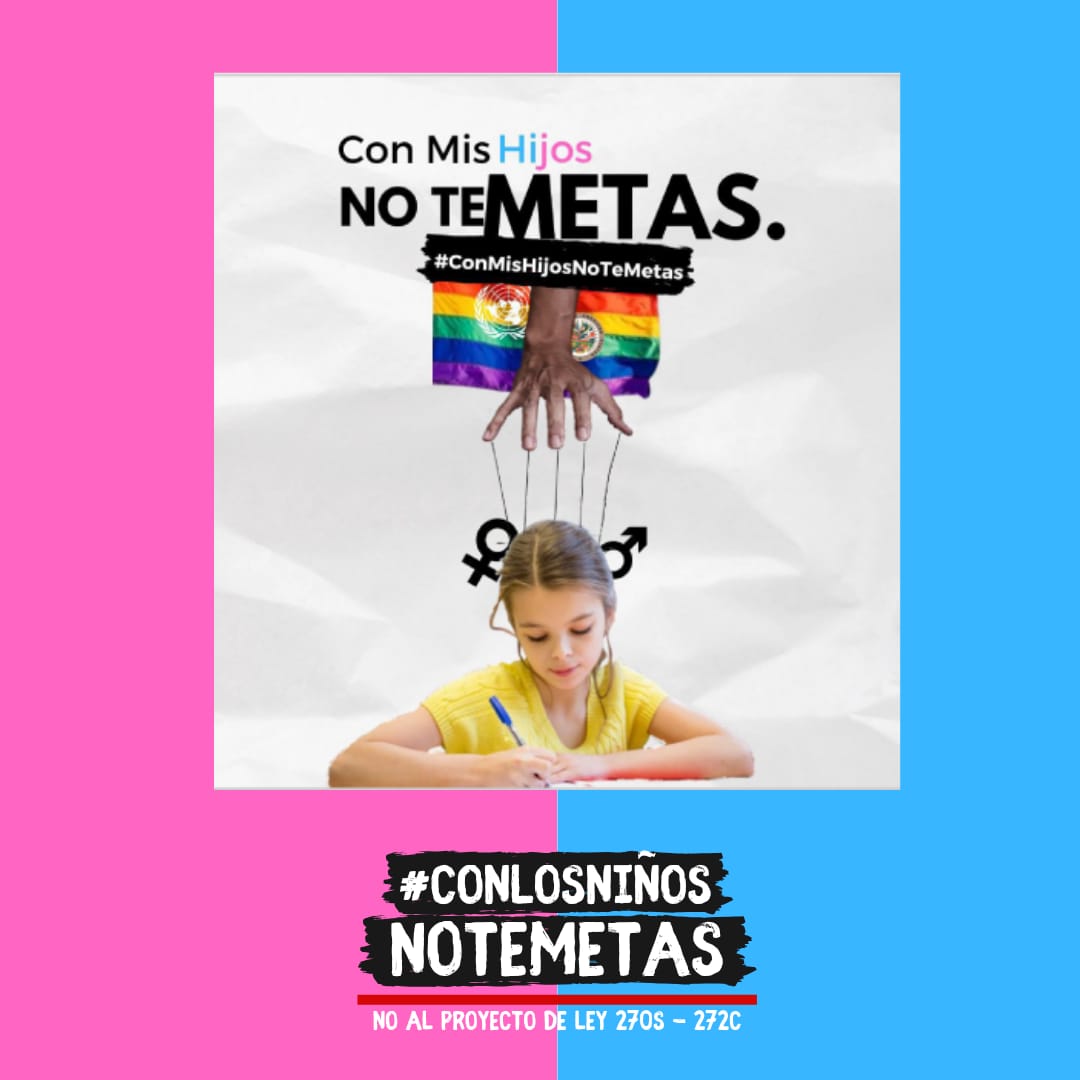 El lobby LGBTIQ+ NO BUSCA leyes anti discriminación. Su objetivo es robarle la identidad a nuestros niños, para que ellos mismos "decidan" qué hacer con su cuerpo. Van directo a atacar a la familia ‼️
#ConLosNiñosNoTeMetas