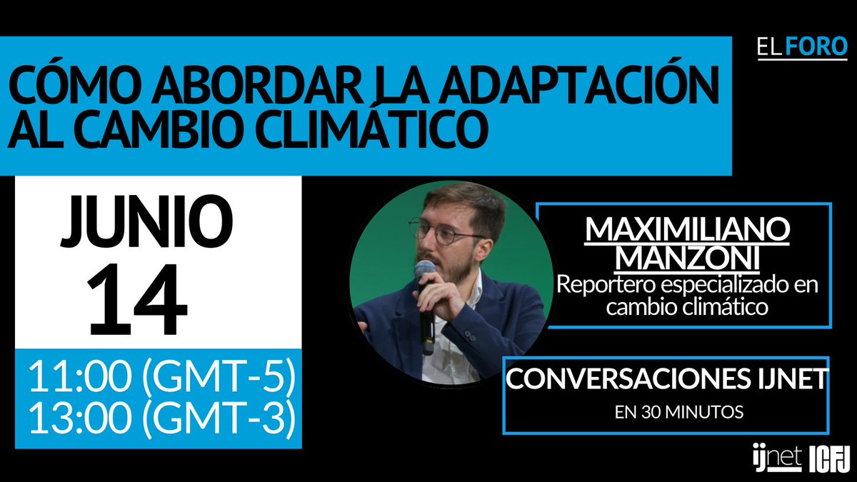 ijnetEs's tweet photo. 🚨 ¡Es mañana!
🗨️ Te esperamos para que participes gratis de esta charla online junto a @maxtropiero_, donde hablaremos de cómo abordar periodísticamente la adaptación al cambio climático
https://t.co/HQR5Vo7JpK https://t.co/AyJsZ8riG8