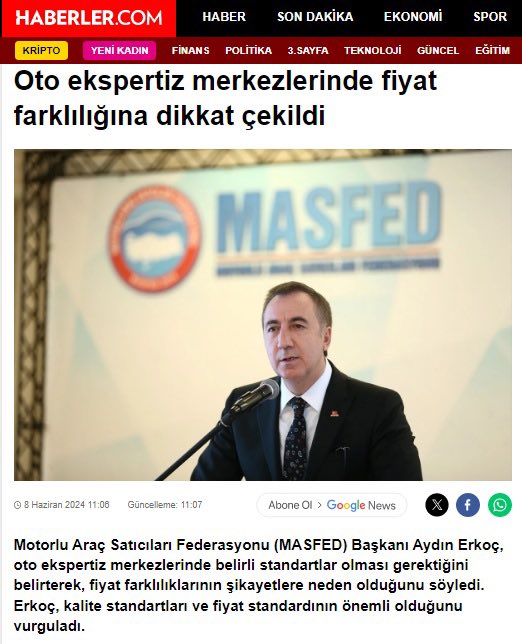 Masfed2010's tweet photo. Genel Başkanımız Aydın Erkoç, oto ekspertiz merkezlerindeki fiyat farklılıklarına ilişkin değerlendirmelerde bulundu.
Başkanımızın açıklamaları basında geniş yer buldu.
#MASFED #AydınErkoç #BOD #Otonomi https://t.co/U0t7I6RuHq