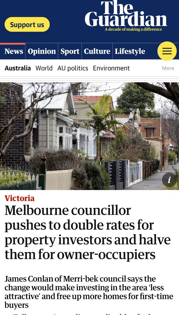 JamesMConlan's tweet image. Very excited that @MerribekCouncil just voted for my motion to explore higher rates for property investors and lower rates for local residents and businesses. This could slash rates for residents by around $900/year for every home owner and around $2700 for each local business 🧵