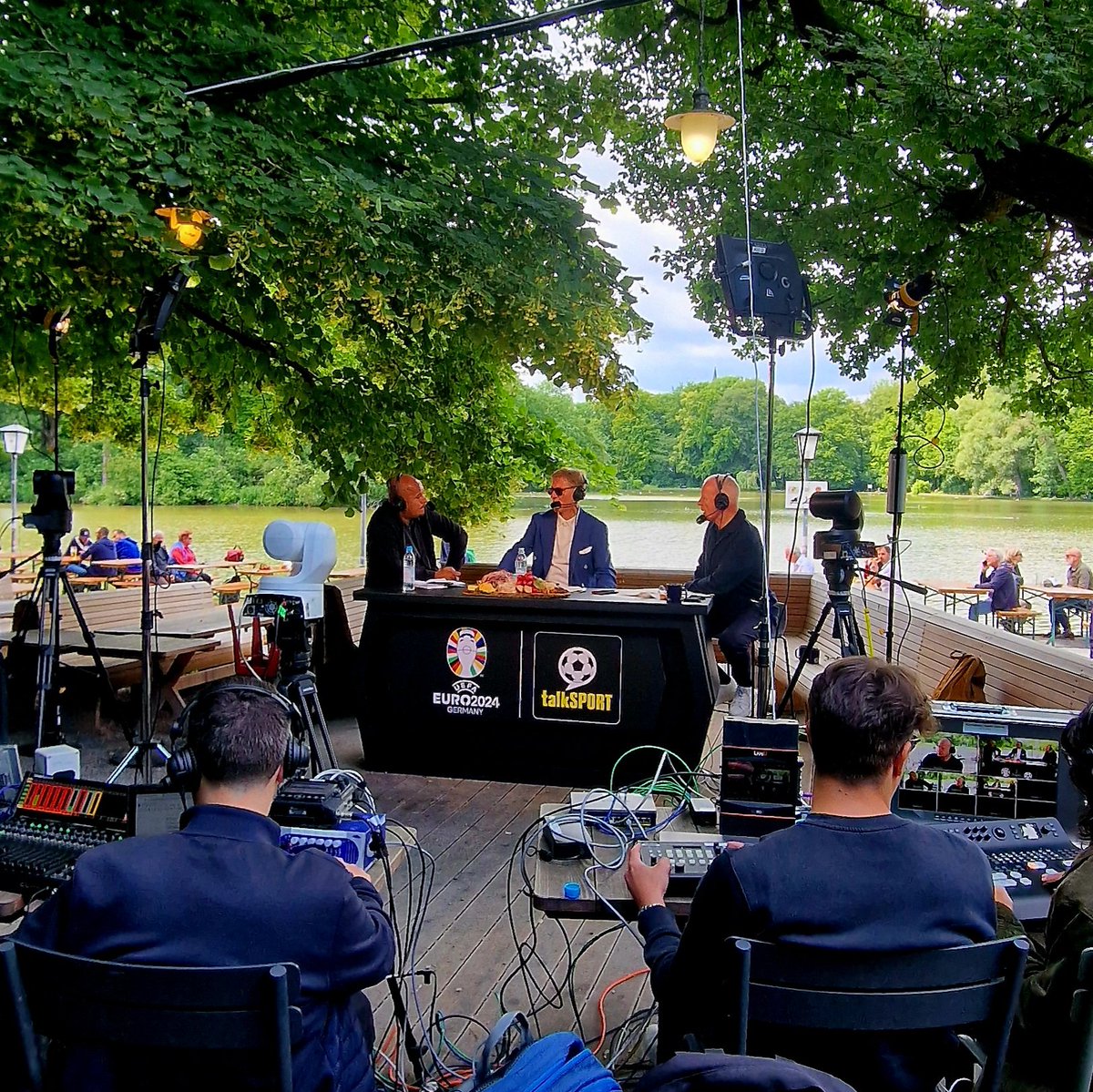 Kevin_ODonovan's tweet photo. Live from #Munich ...
@talkSPORT at #EURO2024
@TheAdrianDurham on White & Jordon show with @JimWhite & Gabriel Agbonlahor @ga11agbon here at #Seehaus in the #EnglischerGarten ... https://t.co/5MCCJuZZGG
