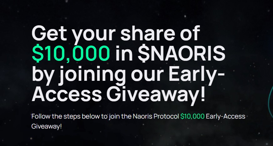 To participate in the Naoris Protocol $10,000 Early-Access Giveaway on X (Twitter), follow these steps:

Visit the Giveaway Page: Click on the provided link.

Follow on Twitter: Follow Naoris Protocol on Twitter.

Join Discord: Join the Naoris Protocol Discord server through the