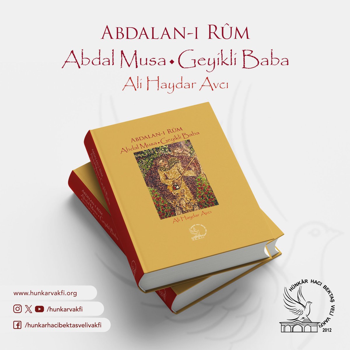 Vakfımızın yeni çalışmalarından olan Şah Hüseyin ŞAHİN tarafından hazırlanan "Kul Himmet Tüm Deyiş ve Nefesleri" ile Ali Haydar AVCI tarafından hazırlanan "ABDALAN-I RUM Abdal Musa Geyikli Baba" kitapları yayımlandı.

#HünkarVakfı #Serceşme #HHBVV #KulHimmet #AbdalMusa
