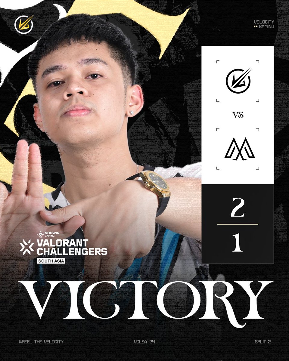 Velocity Gaming (@officialvlt) on Twitter photo WE HAVE QUALIFIED FOR SPLIT 2 LAN!
We win 2-1 against <a href="/EsportsMedal/">Medal Esports</a> in the <a href="/NodwinGaming/">NODWIN Gaming</a> Valorant Challenger South Asia Split 2
#FeelTheVelocity WE HAVE QUALIFIED FOR SPLIT 2 LAN!
We win 2-1 against <a href="/EsportsMedal/">Medal Esports</a> in the <a href="/NodwinGaming/">NODWIN Gaming</a> Valorant Challenger South Asia Split 2
#FeelTheVelocity