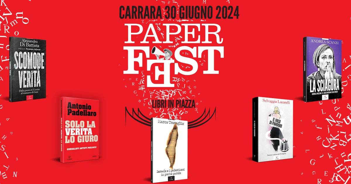𝗣𝗔𝗣𝗘𝗥 𝗙𝗘𝗦𝗧 - 𝗟𝗜𝗕𝗥𝗜 𝗜𝗡 𝗣𝗜𝗔𝗭𝗭𝗔, la rassegna dedicata agli autori della casa editrice <a href="/PaperFirst/">Paper First</a> approda a 𝗖𝗔𝗥𝗥𝗔𝗥𝗔 nella giornata di domenica #30giugno con un programma ricco di incontri!
Questa sarà l'edizione zero in attesa del festival che stiamo