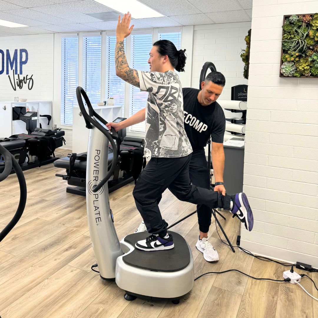 Dr JD Dudum does not run your average Chiropractic practice. He uses Power Plate and the benefits you get from whole body vibration to enhance his clients' rehabilitation, from increased blood and lymph flow to increased bone density, helping his clients to recover sooner.