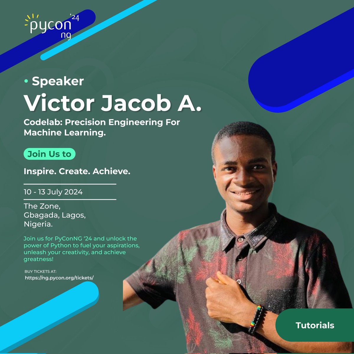 Python Nigeria (@pythonnigeria) on Twitter photo Victor Jacob will be at #PyConNG
<a href="/Victor_ML_AI/">Victor Asuquo AI</a> is the Python/Machine Learning Engineer at Start Innovation Hub, Uyo - Nigeria
He also leads a Machine Learning Community (TFUGUyo).
Get ready to be inspired! Get your tickets via ng.pycon.org/tickets
Stay tuned for more😎 Victor Jacob will be at #PyConNG
<a href="/Victor_ML_AI/">Victor Asuquo AI</a> is the Python/Machine Learning Engineer at Start Innovation Hub, Uyo - Nigeria
He also leads a Machine Learning Community (TFUGUyo).
Get ready to be inspired! Get your tickets via ng.pycon.org/tickets
Stay tuned for more😎