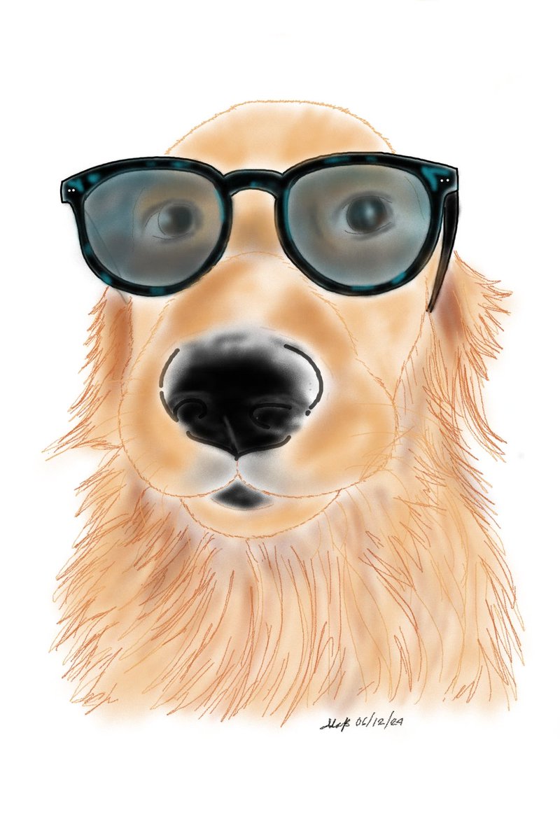 bouncebckbelle's tweet photo. I call this one "Cool and Chic Feta" 😎🤎

Fun fact: I made this illustration using only one finger!
#MarjDrawsDogs https://t.co/ouTFdeAxqa