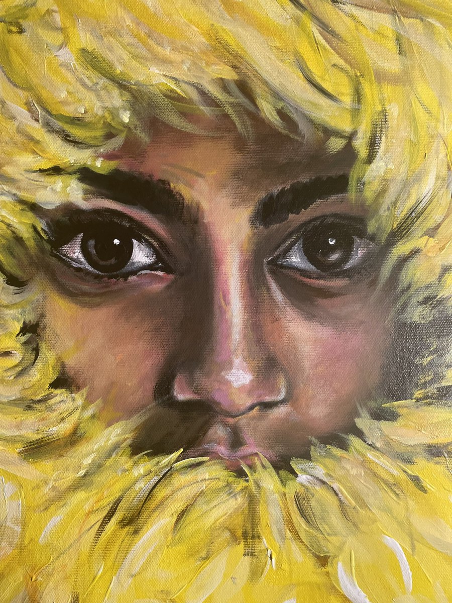 osheaart's tweet photo. “North” 24x30 acrylic on canvas by ME! @North West @Ye #ye #osheaart #kids #fyp #artistoftiktok #art #handpainted #artforsale #colors #viral #northwest 🎨👑🔸🐥 @oshea__art @kanyewest @kimkardashian @littlemarvin @tydollasign @thesource @kingstaccz @KimKardashian https://t.co/oMPQAgqb5K