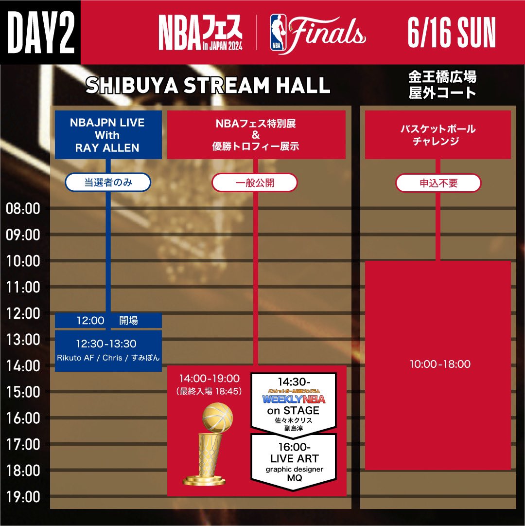 NBAJPN's tweet photo. 今週末開催 #NBAフェス 🇯🇵
会場: 渋谷ストリーム
入場無料2dayイベント

ご来場お待ちしております🏆

#NBAJPN 
@chrisnewtokyo @mcmamushi @KutoAF @muwe__c @su_n812 @JUNSOEJIMA @mqdiner https://t.co/kuqm4hw8nU
