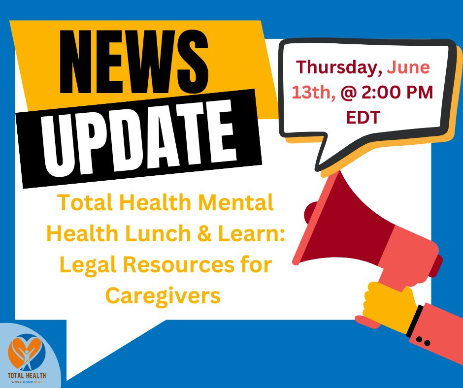 Join us tomorrow as Attorney Ritchey and Total Health share legal resources available to assist caregivers for elderly and disabled loved ones. 
Register via the Calendar of Events page on the Total Health SharePoint.  
#LegalServices
#TotalHealthUPS 
#WorkHomePlayUPS