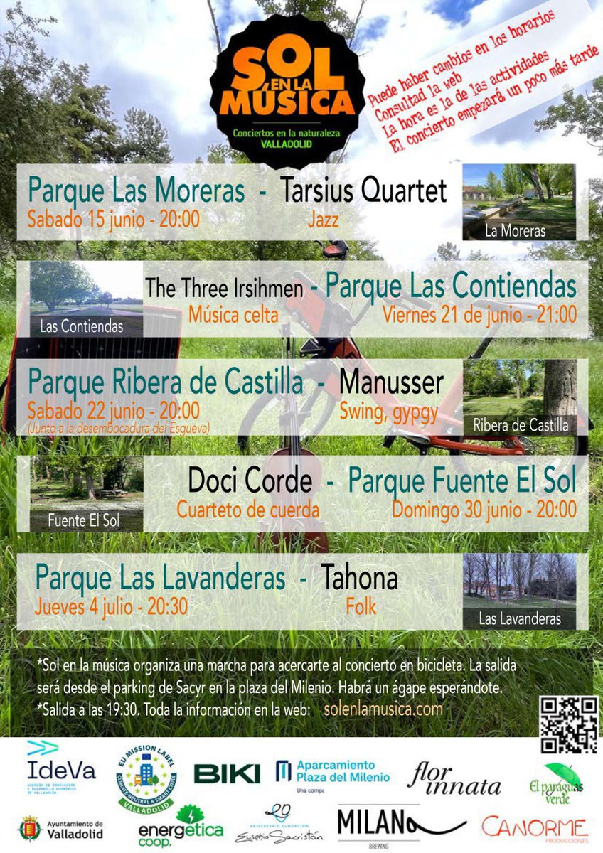 AyuntamientoVLL's tweet photo. 🌞'Sol en la Música', el nuevo ciclo de conciertos alineado con la Misión Climática que cuenta con el apoyo del @AyuntamientoVLL.
Un proyecto cultural para difundir la #MisiónValladolid climáticamente neutra en 2030, impulsado por energía renovable.
#ZeroEmisiones
👀Toma nota👇 https://t.co/8yUCPK8lXG