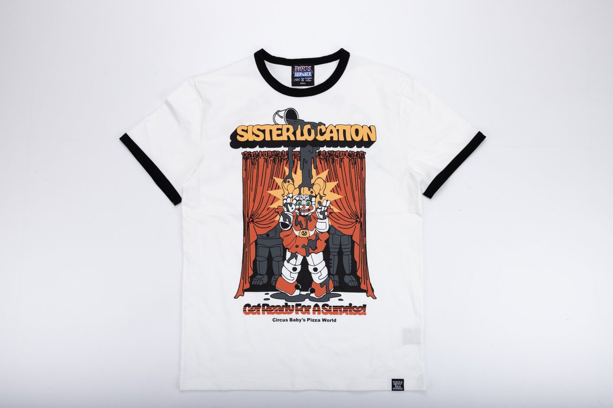 JonnyBlox's tweet photo. EXCLUSIVE: First look at an upcoming Sister Location shirt featuring Circus Baby by Hex!

(Via: @dawkosgames)
#fnaf #fivenightsatfreddys #fnafsisterlocation #sisterlocation https://t.co/0kY4GnoMml