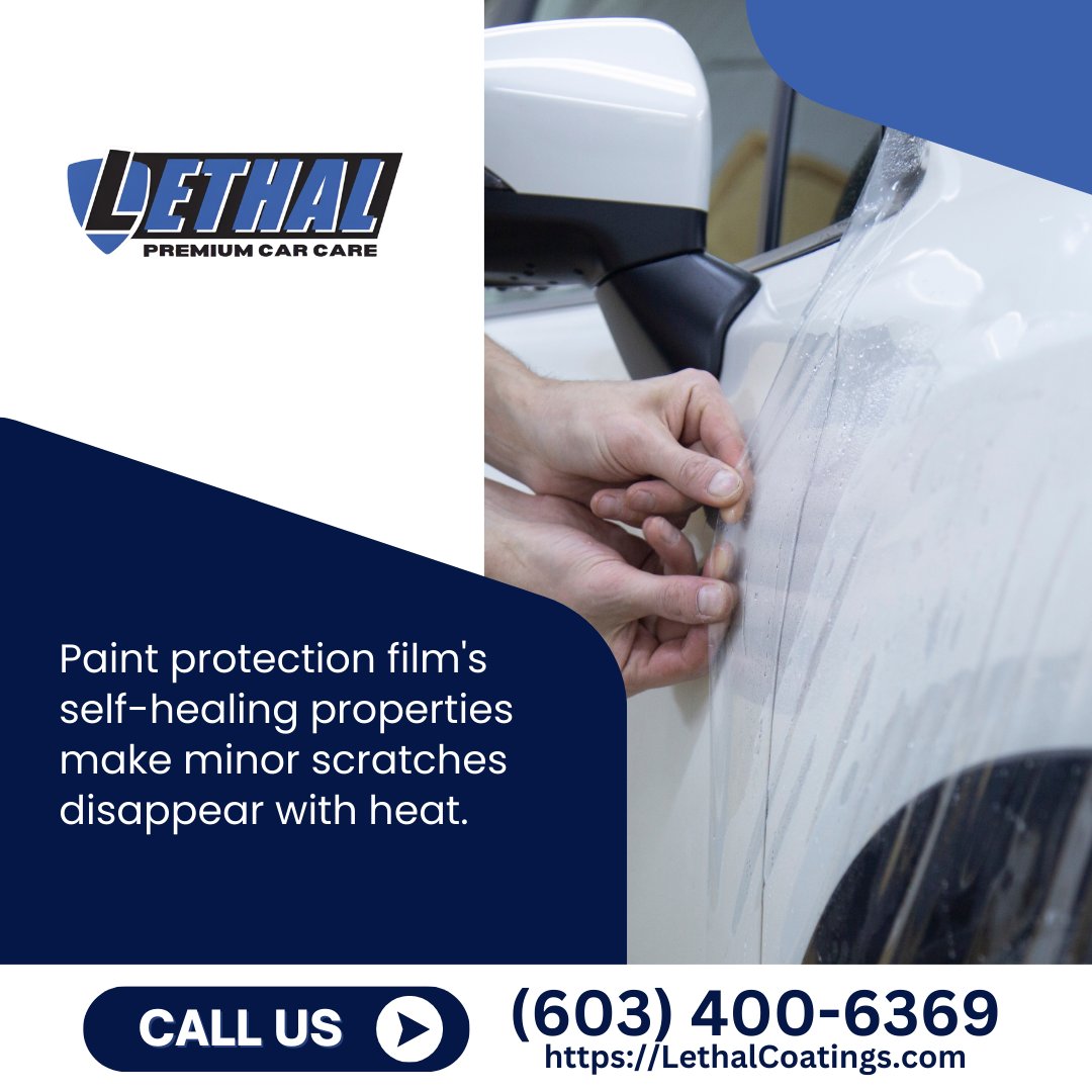 LethalPrmmCar's tweet image. Paint protection film offers self-healing properties, making minor scratches disappear with heat. Protect your car&apos;s exterior with Milford NH ceramic paint protection from Lethal Premium Car Care. Call (603) 400-6369 to learn more. #ScratchProtection