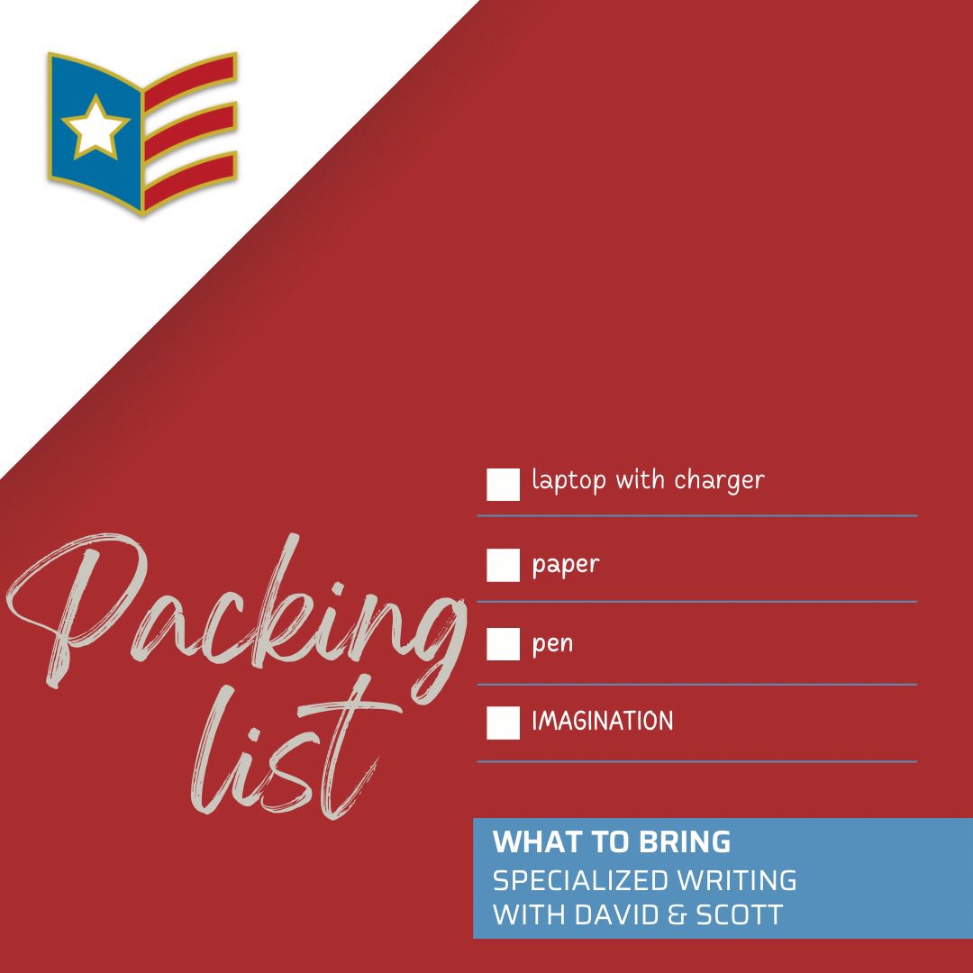 BEGINNING FEATURE, ADVANCED FEATURE AND SPECIALIZED WRITING, @loglesbee <a href="/BobbyHawthorne/">Bobby Hawthorne</a> <a href="/ProfScottWinter/">Scott Winter</a> and David are ready for you. Be ready to talk, share, think, work and, of course, write. #gloriashield2024