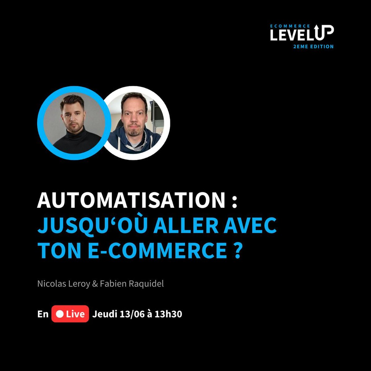 🎙️ RDV Demain à 13h30 en live pour parler d'automatisation &amp; E-commerce.🛍️

Merci à <a href="/Greg0ry/">Grégory Pairin</a> &amp; <a href="/fabienr34/">Fabien SEO ✳️</a> pour l'invitation !

Rendez-vous ici 👉 youtube.com/@EcommerceLeve…