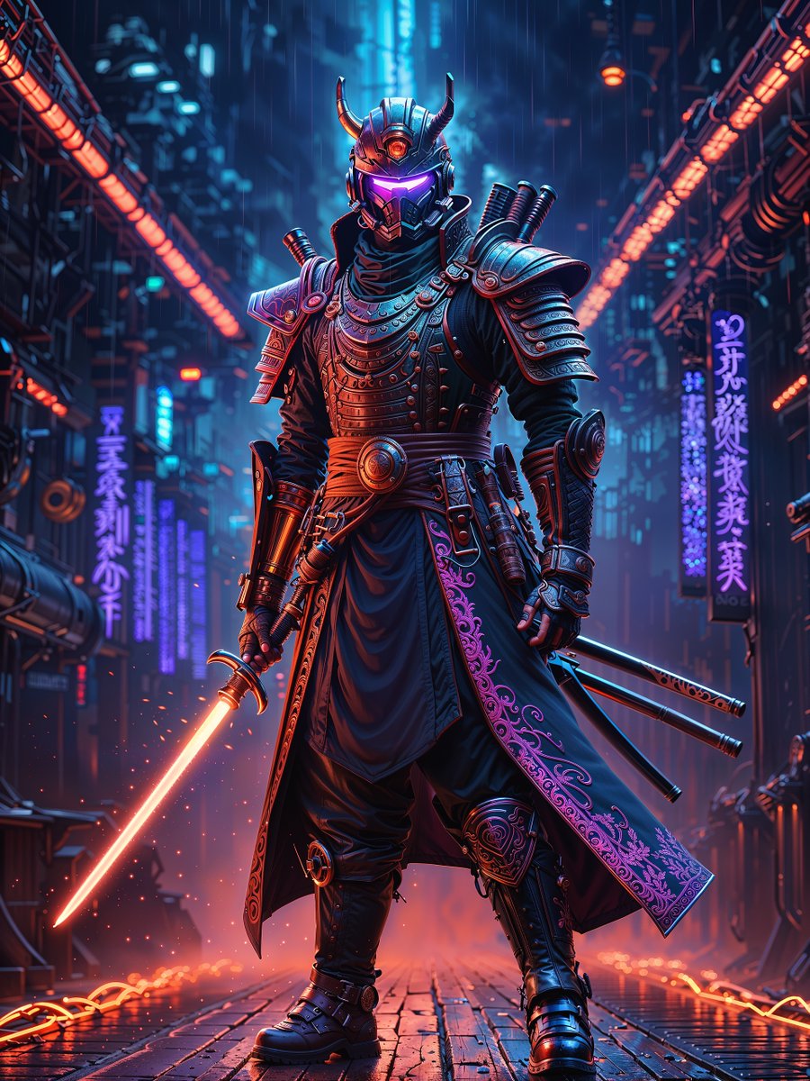 yookwon90's tweet photo. Good night everyone ⭐️
Upscaled with @leonardoai
#AIイラスト #Creative #AIArtwork #AIart  #foryou #samurai #dream #futuristic #cyberpunk #gencraftai #leonardoai https://t.co/uXNLNgDblg