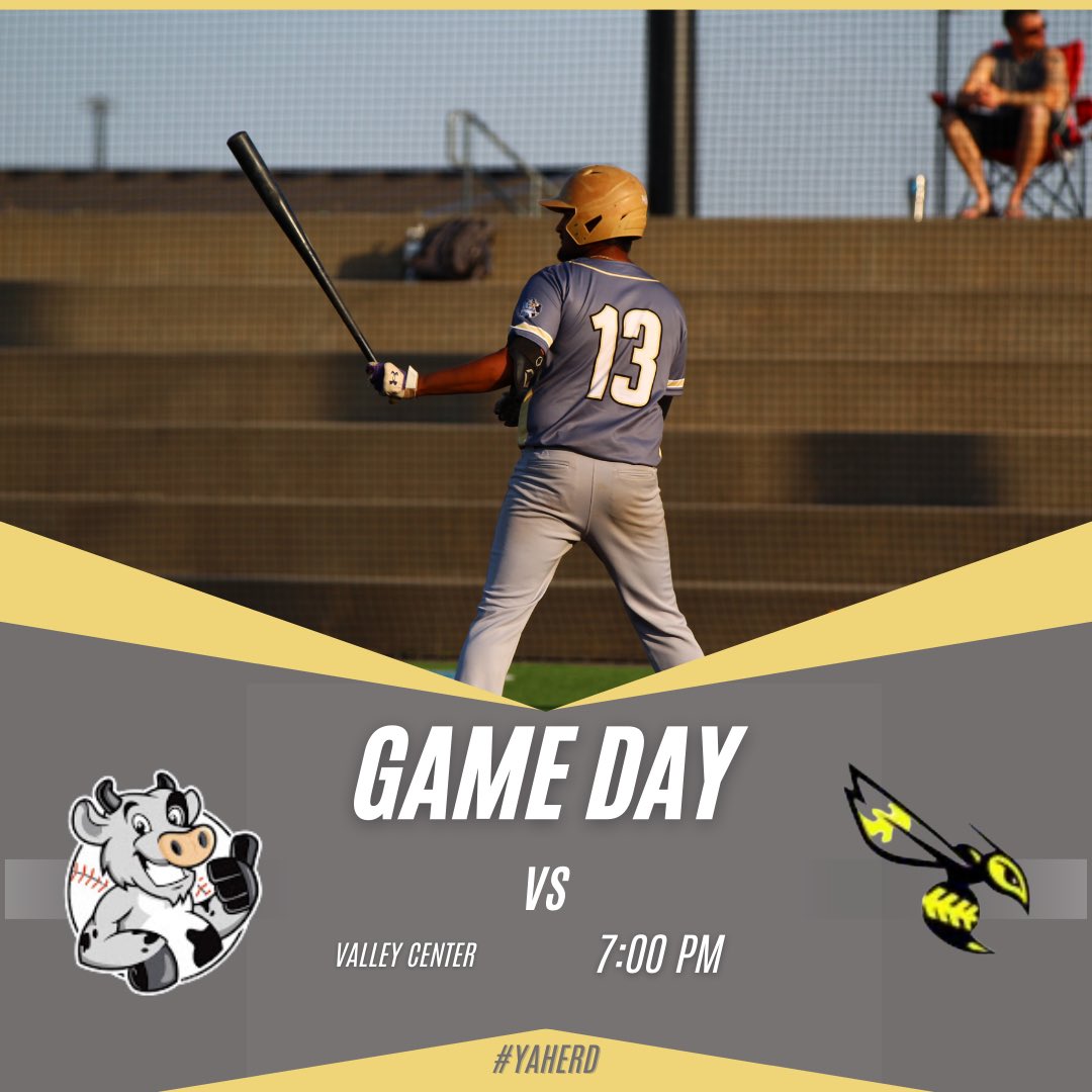 IT’S GAME DAY! 🐮⚾️
Your MidWest Moos are on the road to take the Valley Center Mud Daubers, in Valley Center on June 11th at 7:00pm.  #yaherd