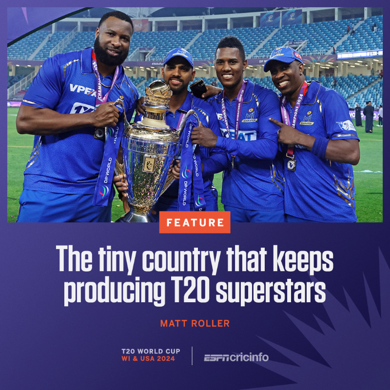 cricinfo's tweet photo. Trinidad &amp; Tobago has a population of just 1.5 million people, yet is home to some of the biggest names in T20 cricket 🔥

Tonight it will host its first World Cup match at the Brian Lara Cricket Academy in Tarouba 🇹🇹

@mroller98 | #T20WorldCup