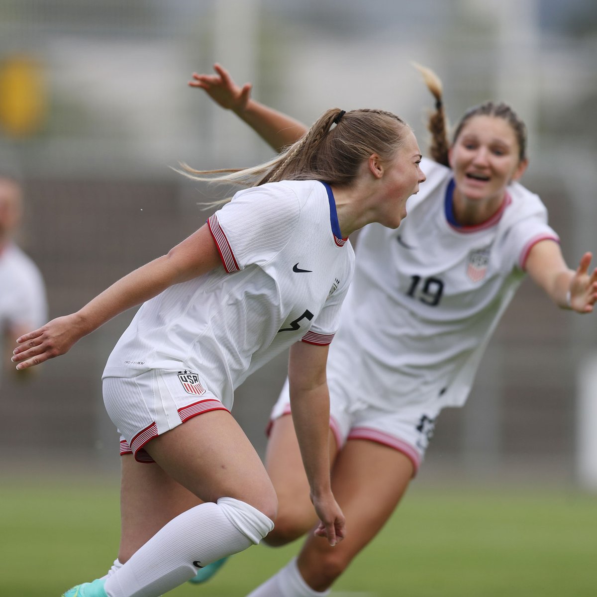 USYNT's tweet photo. Our #U16WYNT end their European training camp on a high note, completing a two-game sweep of host Germany.

Goals scored by Scottie Antonucci, Elayna Kocher, Kyndal Shuler, Chloe Sadler, Pearl Cecil, and Jaiden Rodriguez. 

📸 https://t.co/mgfbDXbgKB