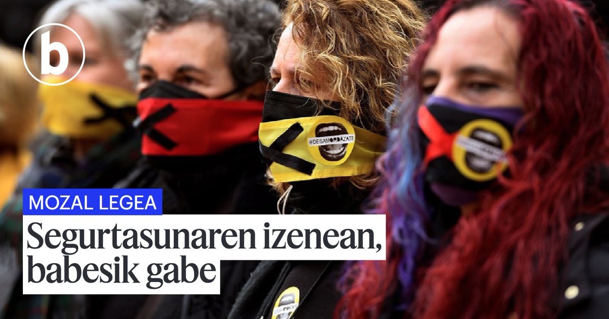 🟡 [BERRIAlagunentzat AURRERAPENA] 'Mozal legea' onartu zenetik isunak iritsi zaizkie milaka herritar eta antolakunderi. <a href="/AmaiaIzko/">Amaia Izko Aramendia ↗️Etxera↙️</a>​ abokatuarekin mintzatu da <a href="/ijaurena_/">Isabel Jaurena</a>, eta hiru lekukotza jaso ditu: <a href="/EHEbizi/">Euskal Herrian Euskaraz</a>​ko <a href="/NEScaloni/">Nestor Esteban</a>, <a href="/labtubacex/">LAB Tubacex-Acva.</a> eta <a href="/ernaigazte/">Ernai</a>​.
berria.eus/euskal-herria/…
