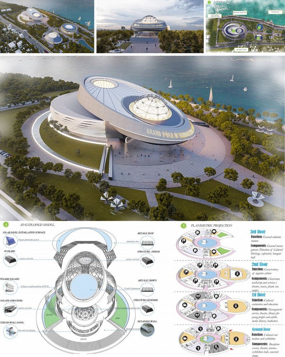 InspireliAwards's tweet image. ✏️CULTURAL AND TOURISTIC COMPLEX ON THE BANKS OF NIGER RIVER, NIAMEY by ABDOU LIMAN BOUBOU MAHAMADOU MOUSTAPHA
Read more: inspireli.com/en/awards/deta…
🌍Niger
University: Ecole Africaine des Métiers d&apos;Architecture et d&apos;Urbanisme (EAMAU) a Lomé(Togo)
✅inspireli.com
#architec