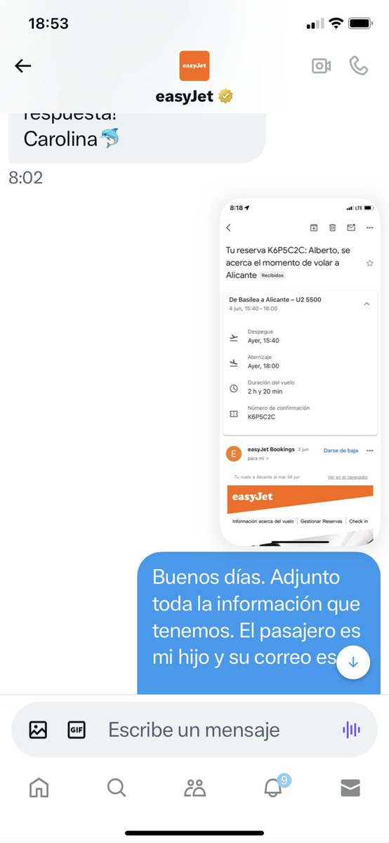 rhmteacher's tweet photo. Ha pasado una semana desde que me intenté ponerme en contacto con @easyJet . Seguí todos los pasos que estos impresentables me dieron como se puede ver en las fotos que adjunto. https://t.co/iOleVr2KI2