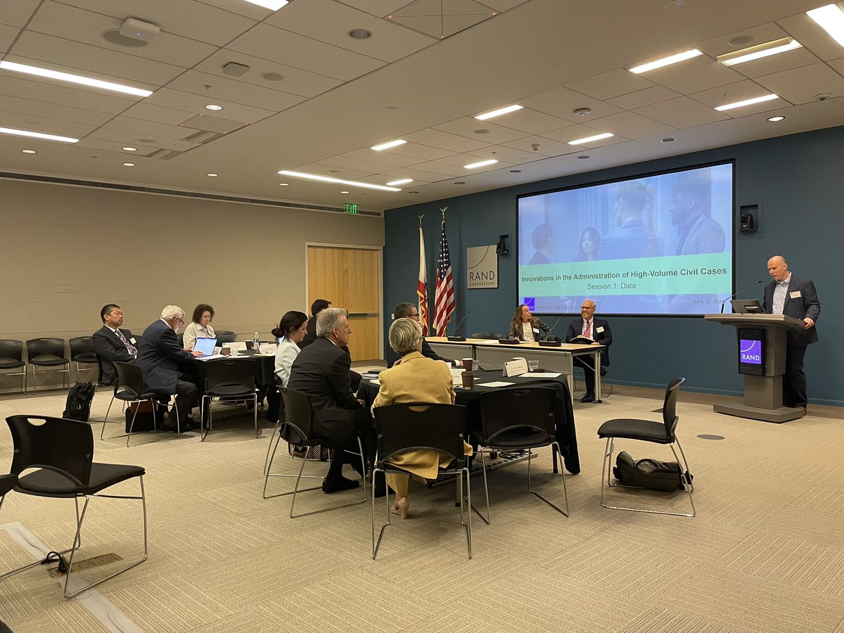jbasto24's tweet photo. Attending a Civil Innovations Discussion at The Rand Institute. Incredible group of professionals gathered to understand and improve judicial processes. https://t.co/qFu2AlrEnW