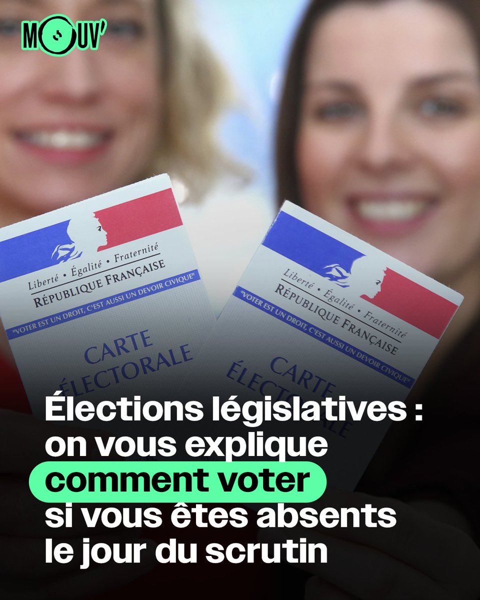 Mouv' (@mouv) on Twitter photo A l'approche des élections législatives anticipées, vous pouvez vérifier ici que vous êtes bien inscrit sur les listes électorales : service-public.fr/particuliers/v…
Si c’est le cas, et que vous n’êtes pas disponible pour aller voter, <a href="/Marion_Ppn/">Marion Pépin</a> vous explique comment faire procuration A l'approche des élections législatives anticipées, vous pouvez vérifier ici que vous êtes bien inscrit sur les listes électorales : service-public.fr/particuliers/v…
Si c’est le cas, et que vous n’êtes pas disponible pour aller voter, <a href="/Marion_Ppn/">Marion Pépin</a> vous explique comment faire procuration