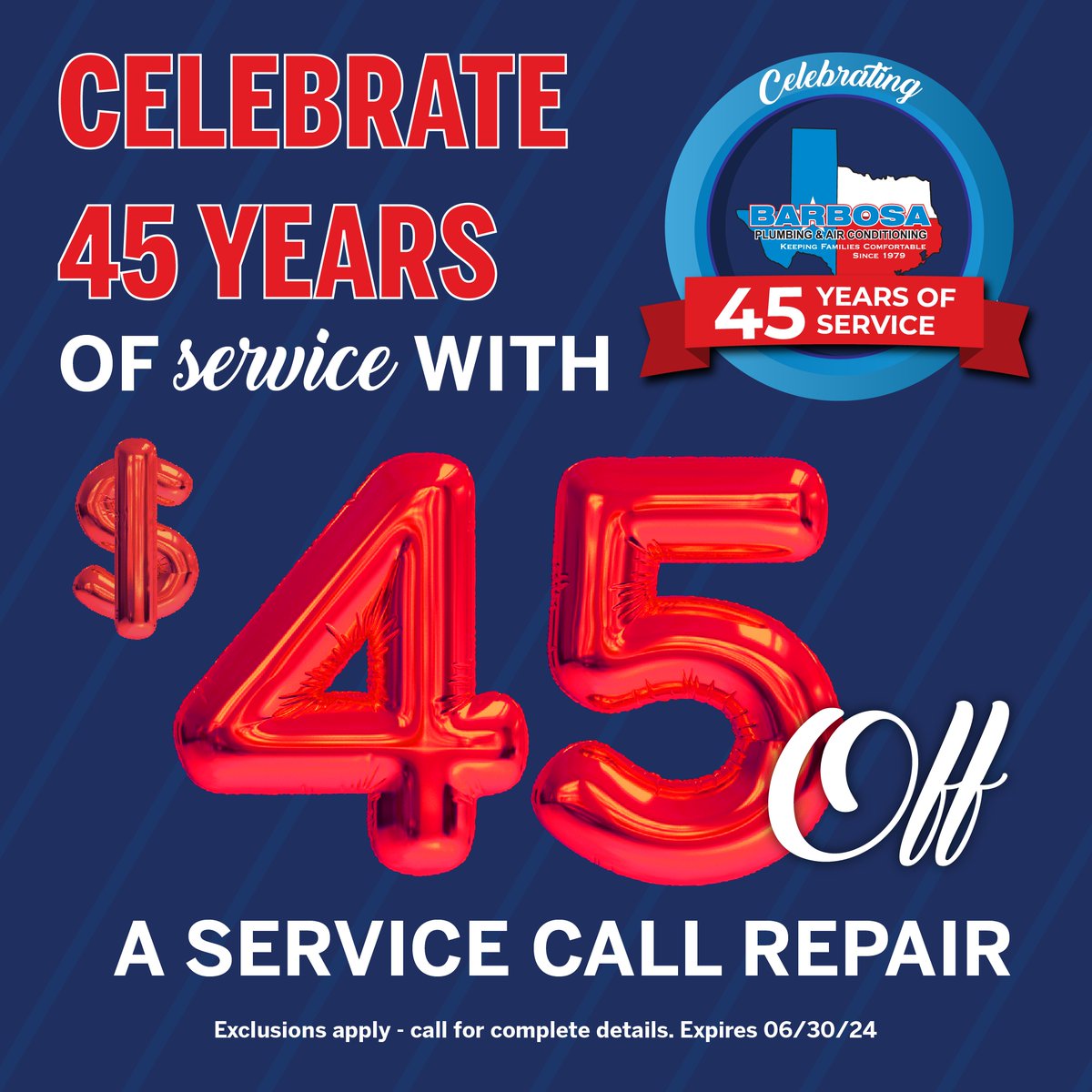 BarbosaMech's tweet photo. 🎈LAST CHANCE🎈

It's our birthday, but here's our 🎁 to you! 
🥳 Get $450 off a brand-new system!
🥳 Take $45 off HVAC tune-up!
🥳 Save $45 on a service call repair!
These offers end soon, so give us a call today! ☎️ (469) 457-4011

#BarbosaPlumbing #HVAC #Cooling #Dallas #Plano https://t.co/bM6dCJpzu4