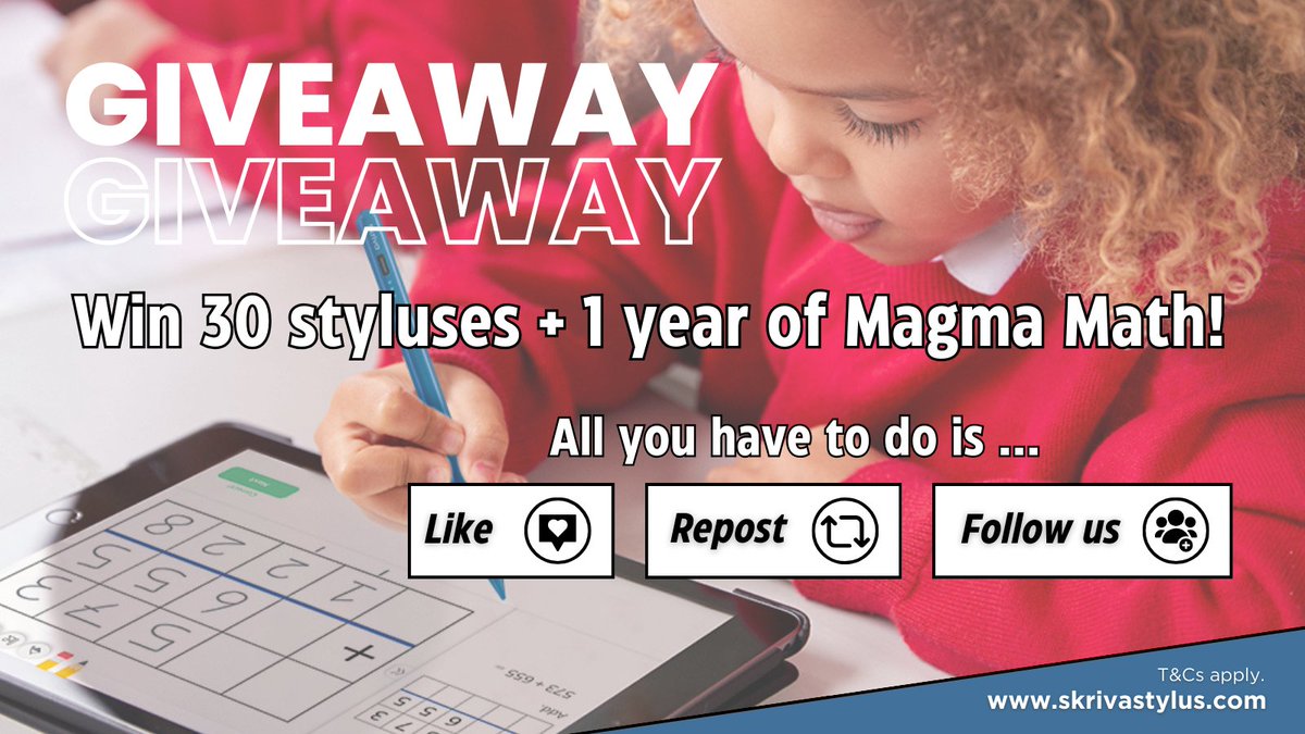 WIN Skriva Styluses and Magma Math for your school!🙌🎉

We're giving away 30 styluses and a 1 year <a href="/MagmaMath/">Magma Math</a> license for your school! 

To enter: 
❤️ Like
🔁 Retweet
👥 Follow us and <a href="/MagmaMathDaniel/">Daniel Hagstedt</a>

Share with your fellow educators!

#education #edutwitter #classroom #school