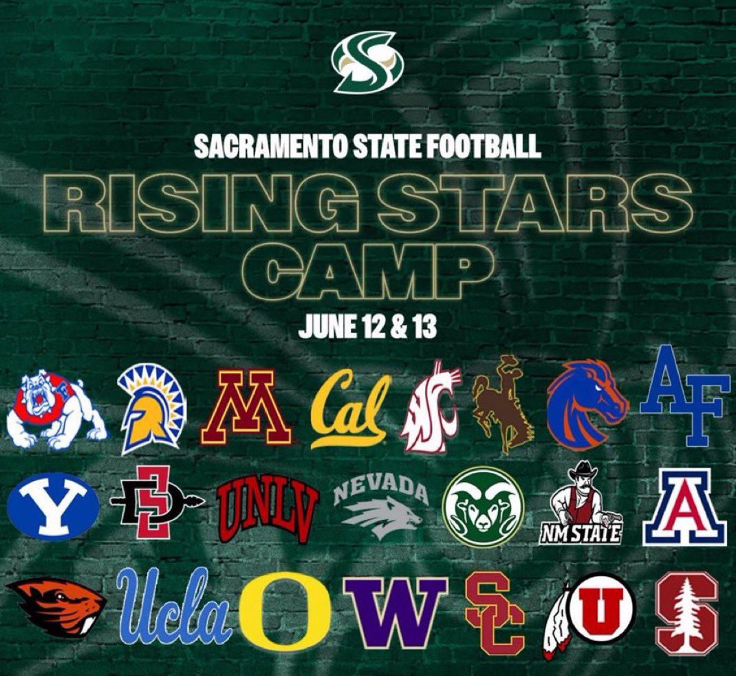 Julian Perez (@julianperez2008) on Twitter photo I will be attending the <a href="/SacHornetsFB/">Sac State Football</a> 2024 rising stars camp June 12 . Ready to compete at 5pm!!
<a href="/Coach_Green26/">Coach Green</a>
<a href="/CoachThamp/">Coach Hampton</a>
<a href="/Greg_Panelli/">Greg Panelli</a>
<a href="/CoachNatello11/">CoachHoward</a>
<a href="/CoachChapin/">Jim Chapin</a>
<a href="/CoachStutzmann/">Craig K. Stutzmann</a>
<a href="/Joey_thomas24_/">Joey Thomas</a> I will be attending the <a href="/SacHornetsFB/">Sac State Football</a> 2024 rising stars camp June 12 . Ready to compete at 5pm!!
<a href="/Coach_Green26/">Coach Green</a>
<a href="/CoachThamp/">Coach Hampton</a>
<a href="/Greg_Panelli/">Greg Panelli</a>
<a href="/CoachNatello11/">CoachHoward</a>
<a href="/CoachChapin/">Jim Chapin</a>
<a href="/CoachStutzmann/">Craig K. Stutzmann</a>
<a href="/Joey_thomas24_/">Joey Thomas</a>
