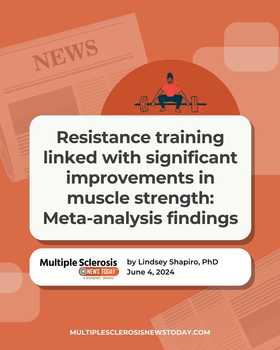 MSNewsToday's tweet image. Explore why scientists say resistance training may be especially beneficial for middle-aged and older MS patients: bit.ly/3x3peXX 

#MS #MultipleSclerosis #MSResearch #MSNews #MSAndExercise