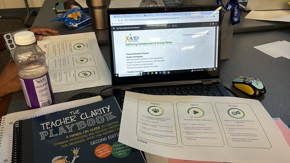 Hyacinth_TEACH's tweet image. Day 3 of the @VolusiaLEADS @VCSNTA Leadership Pathway. Today, we are focusing on creating our teaching sprints for the 2024-2025 school year. #PlanPrioritizePractice