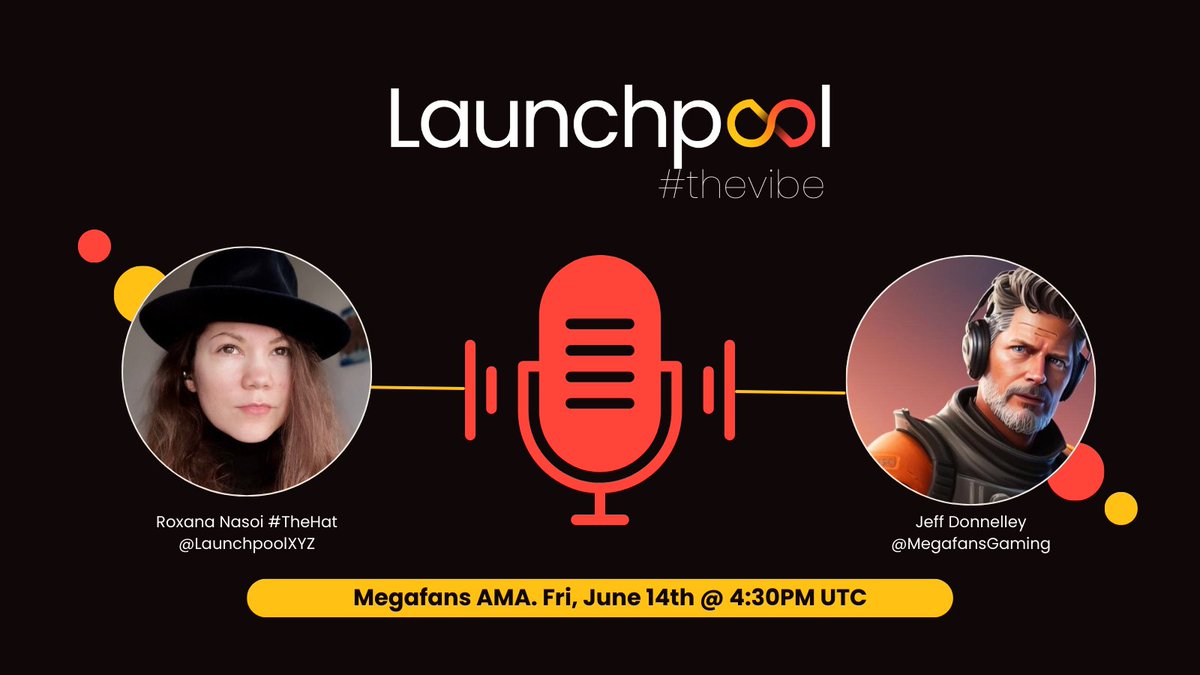 Launchpool ($LPOOL ๐,๐งก) (@launchpoolxyz) on Twitter photo Greetings, LPOOLers! ๐
We're organising an #AMA with Megafans to dive into #esports, #web3gaming, project roadmap, TGE Dates for $MBUCKs, and more! 
When: Friday, June 14th @ 4:30 PM UTC. ๐ฎ๐ฅ
Where:๐ x.com/i/spaces/1jMKgโฆ
Join us, and spread #thevibe! 
($LPOOL ๐, ๐งก ) Greetings, LPOOLers! ๐
We're organising an #AMA with Megafans to dive into #esports, #web3gaming, project roadmap, TGE Dates for $MBUCKs, and more! 
When: Friday, June 14th @ 4:30 PM UTC. ๐ฎ๐ฅ
Where:๐ x.com/i/spaces/1jMKgโฆ
Join us, and spread #thevibe! 
($LPOOL ๐, ๐งก )