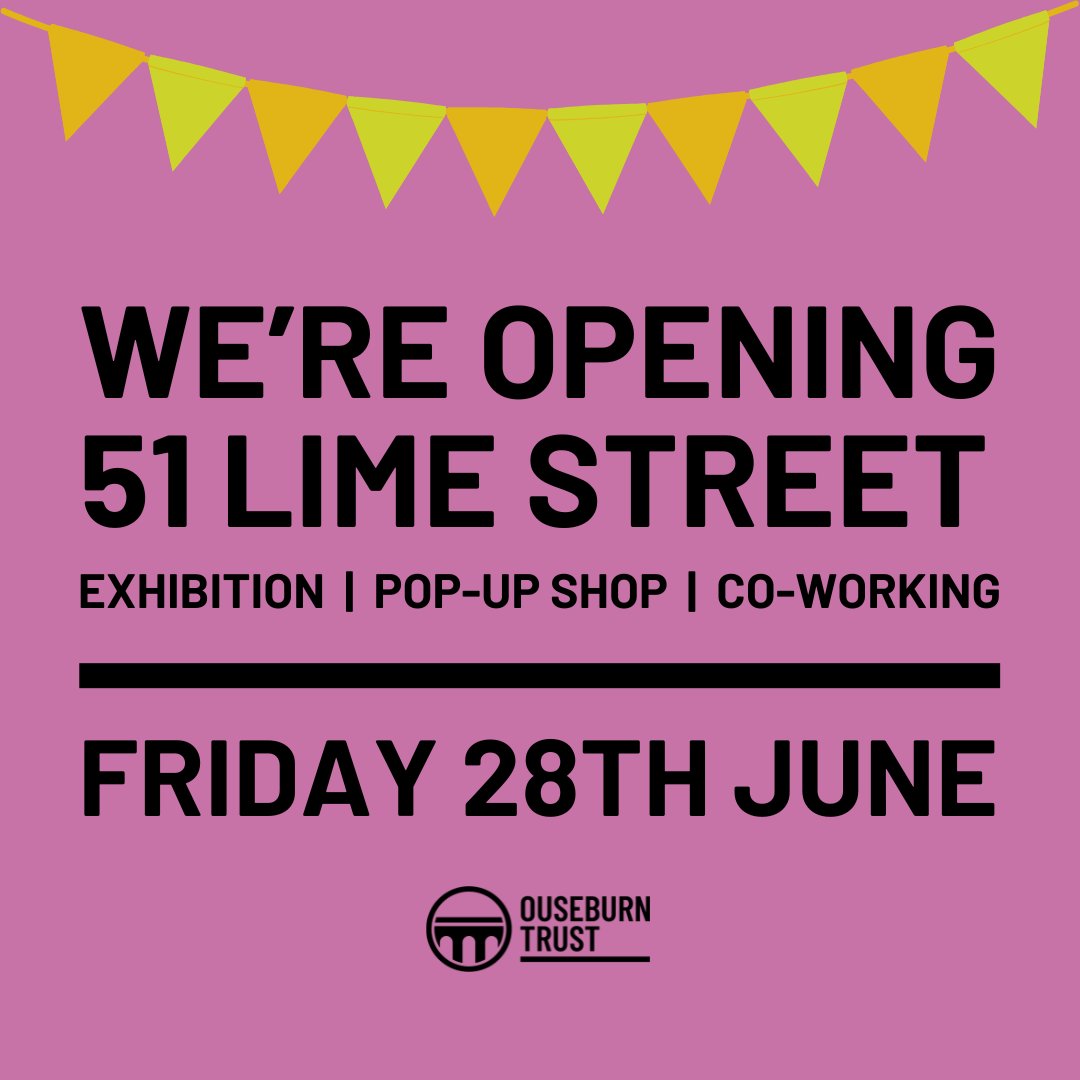 51 Lime Street - our new venue &amp; visitor space - is opening on Friday 28 June!

We'll be hosting a special exhibition &amp; the launch of our co-working space - more information to follow.

In June, the 51 Lime Street shop will be occupied by Re:bourn.

Can't wait to welcome you.