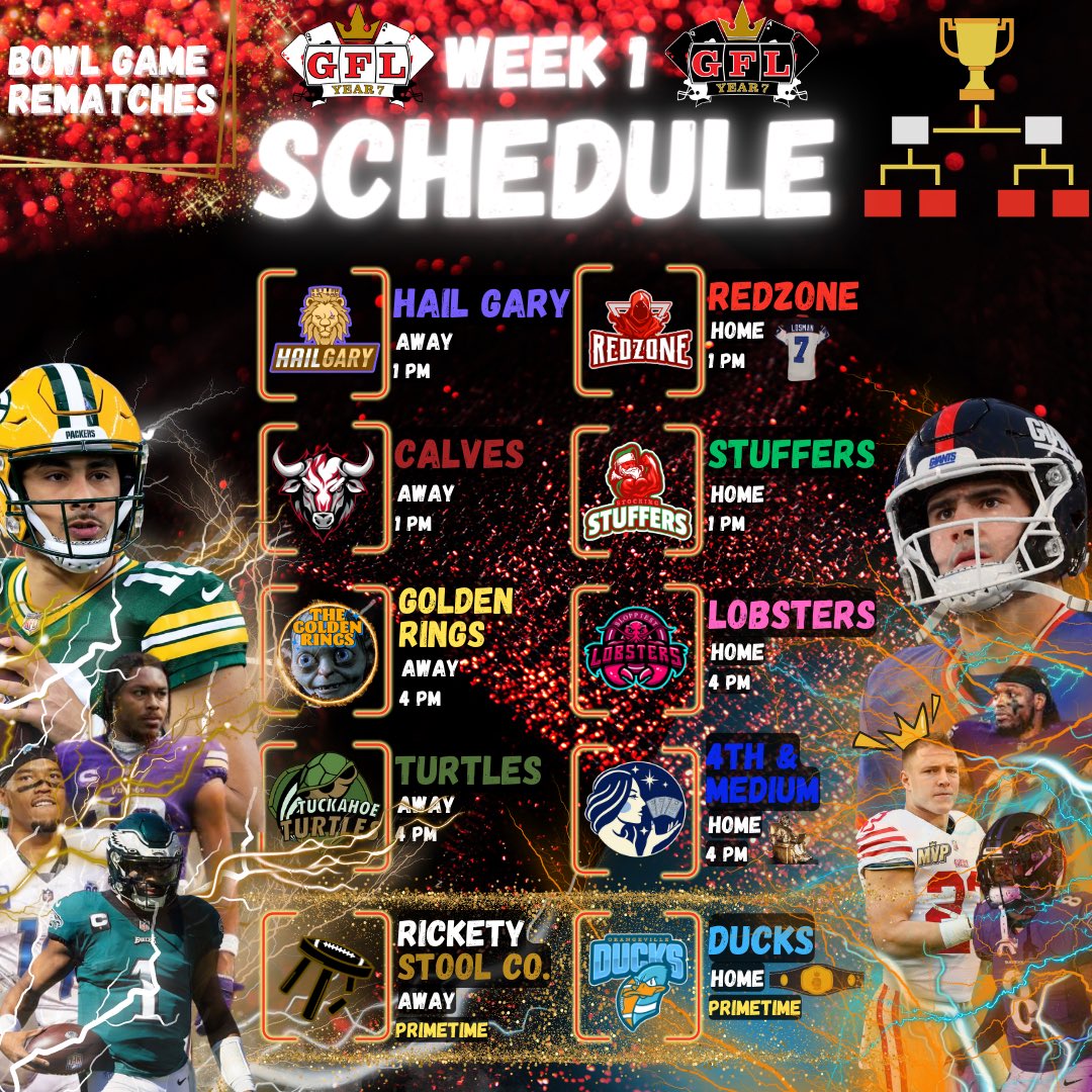 GFLDynasty's tweet photo. The GFL Year 7 Schedule is Out NOW!! New graphics, New Theme Weeks, New BACK TO BACKS, new dreams &amp; schemes, head to the website (link in bio) now to check it all out and read up on all recent GFL news!!

Full Schedule: https://t.co/oW4C4exV82