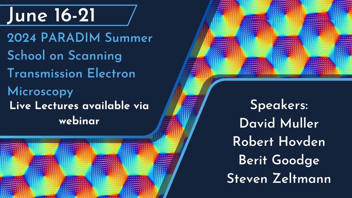 PARADIM (@paradimresearch) on Twitter photo Summer is here! Join us remotely for our 2024 PARADIM Summer School on Scanning Transmission Electron Microscopy! Schedule and Webinar details: paradim.org/2024_EM_SS_app… <a href="/bhgoodge/">Berit Goodge</a>
<a href="/David_A_Muller/">David A Muller</a>
<a href="/hovden/">Robert Hovden</a>
<a href="/Cornell/">Cornell University</a>
<a href="/NSF/">U.S. National Science Foundation</a> Summer is here! Join us remotely for our 2024 PARADIM Summer School on Scanning Transmission Electron Microscopy! Schedule and Webinar details: paradim.org/2024_EM_SS_app… <a href="/bhgoodge/">Berit Goodge</a>
<a href="/David_A_Muller/">David A Muller</a>
<a href="/hovden/">Robert Hovden</a>
<a href="/Cornell/">Cornell University</a>
<a href="/NSF/">U.S. National Science Foundation</a>