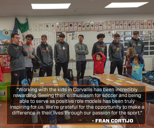 BeaverMSoccer's tweet photo. "Working with the kids in Corvallis has been incredibly rewarding."

The Beavers engaged with the community this winter and spring, volunteering at Garfield Elementary and spending time with some local club teams!

More: https://t.co/PaK4ICfcYn

#GoBeavs https://t.co/Qje0pcZBPb