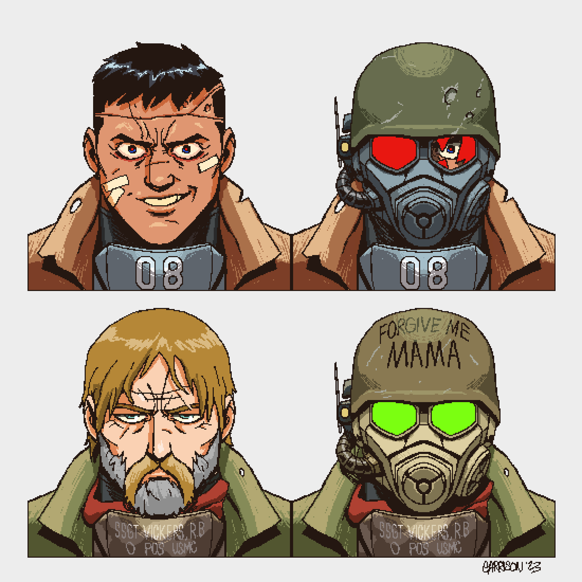 The Courier and the Survivalist - Pixel Art